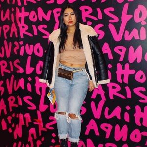 Zara oversized faux leather aviator jacket